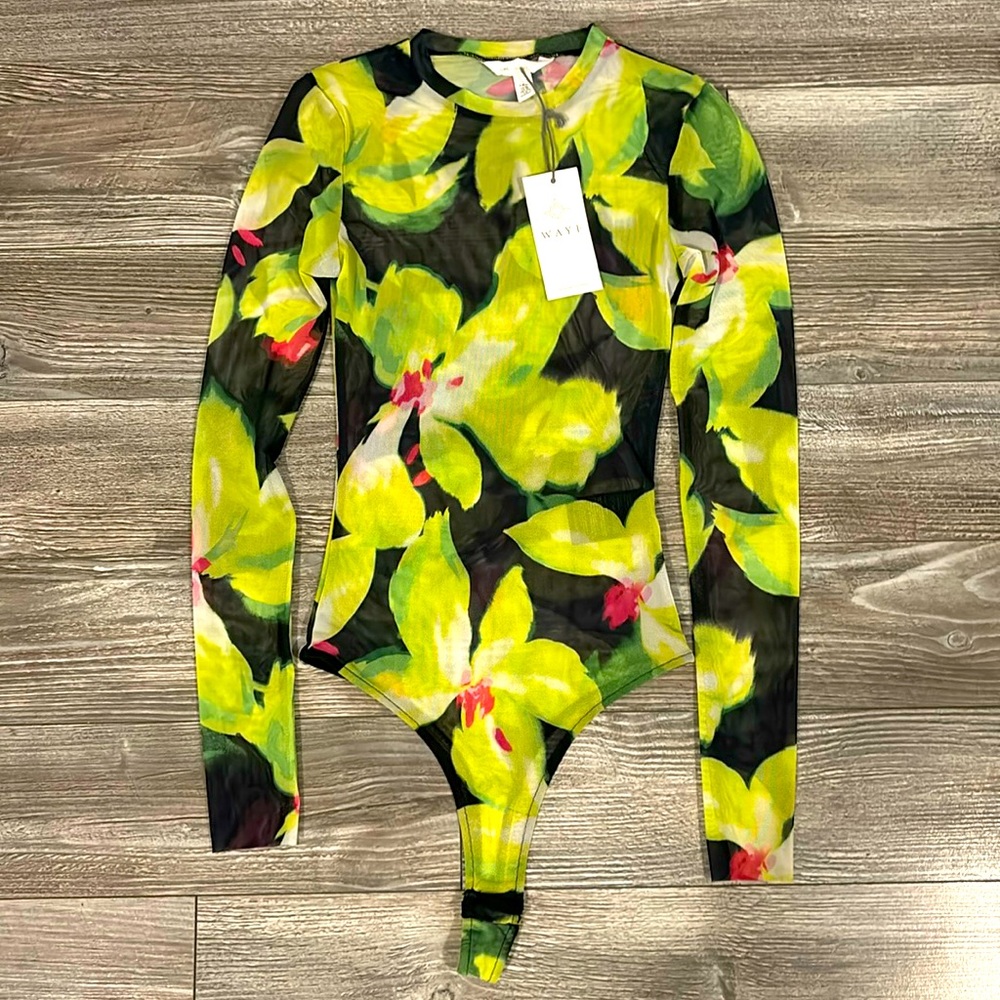 WAYF sheer bodysuit NWT size XS